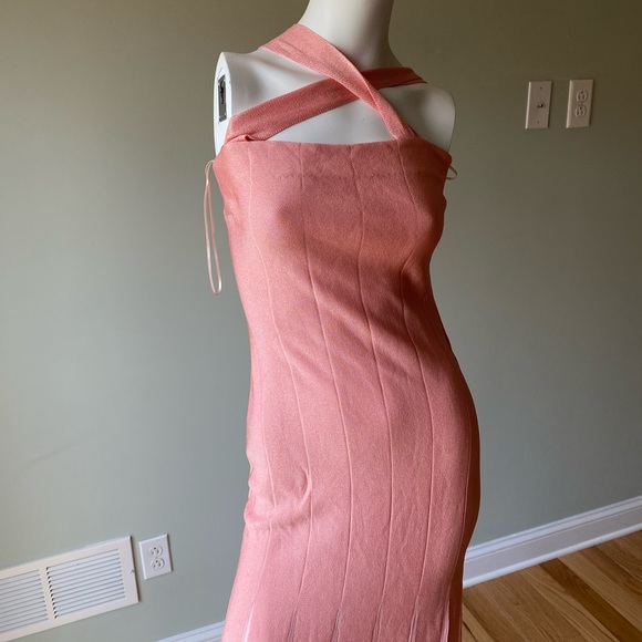 St. John Shimmer Jacquard Sheer Pleats Knit Gown. Size 4. $1995 - Picture 8 of 11